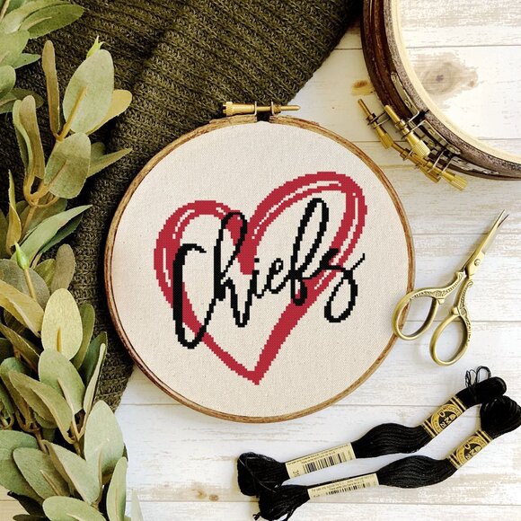 Kansas City Chiefs Football Counted Cross Stitch Patterns Set of 3 - Picture 5 of 7